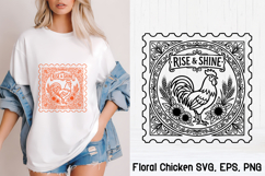 Floral Chicken SVG Design | Farmhouse Chicken SVG Product Image 1