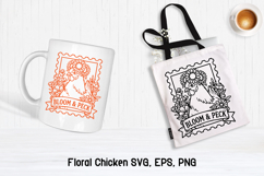 Floral Chicken SVG Design | Farmhouse Chicken SVG Product Image 1