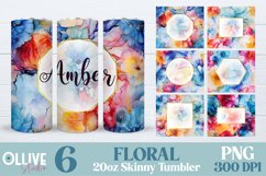 Floral Sublimation Tumbler Wrap PNG Bundle Product Image 1