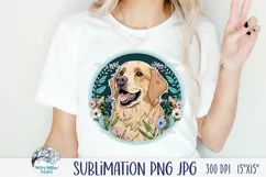 Golden Retriever Dog | Pet Sublimation PNG JPG Product Image 1