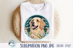 Golden Retriever Dog | Pet Sublimation PNG JPG Product Image 2