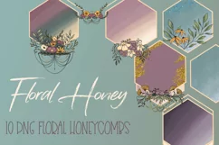 Floral Honey| 10 PNG floral honeycombs| Honeycomb Clipart Product Image 1