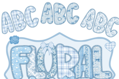 Lace Floral Alphabet PNG bundle, Preppy Blue Toile letters Product Image 7