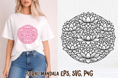 Floral mandala SVG design | Mandala flower clipart Product Image 1