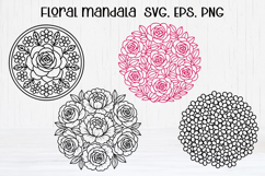 Floral mandala SVG design | Mandala flower clipart Product Image 1