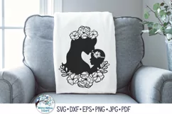 Mom and Newborn Baby Girl with Flowers on Blanket on Chair