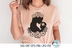 Mom and Newborn Baby Girl with Flowers on Shirt