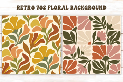 Retro 70s Floral Pattern PNG | Boho Abstract Background Product Image 1