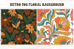 Retro 70s Floral Pattern PNG | Boho Abstract Background Product Image 1