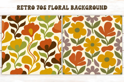 Retro 70s Floral Pattern PNG | Boho Abstract Background Product Image 1
