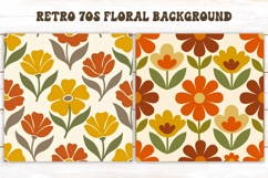 Retro 70s Floral Pattern PNG | Boho Abstract Background Product Image 1
