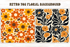Retro 70s Floral Pattern PNG | Boho Abstract Background Product Image 1