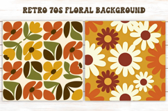 Retro 70s Floral Pattern PNG | Boho Abstract Background Product Image 1