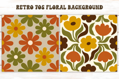 Retro 70s Floral Pattern PNG | Boho Abstract Background Product Image 1