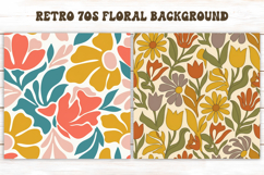 Retro 70s Floral Pattern PNG | Boho Abstract Background Product Image 1