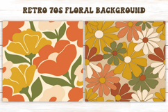 Retro 70s Floral Pattern PNG | Boho Abstract Background Product Image 1