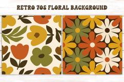 Retro 70s Floral Pattern PNG | Boho Abstract Background Product Image 1