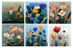 Floral Raindrops Digital Paper Vol.3, 40 PNG &amp; JPEG Product Image 2