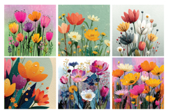 Floral Raindrops Digital Paper Vol.3, 40 PNG &amp; JPEG Product Image 6