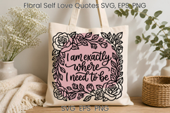 Floral self love SVG design | Positive affirmation SVG Product Image 1