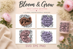 Flower self love SVG design, self care quote SVG Product Image 1