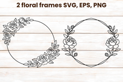 Floral frame SVG design | Flower summer frame clipart Product Image 1