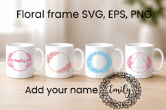 Floral frame SVG design | Add your name flower frame SVG Product Image 1