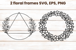 Floral frame SVG design | Flower summer frame clipart Product Image 1