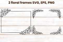 Floral frame SVG design | Flower summer frame clipart Product Image 1