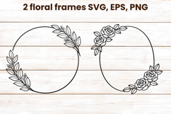 Floral frame SVG design | Flower summer frame clipart Product Image 1