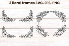 Floral frame SVG design | Flower summer frame clipart Product Image 1