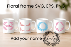 Floral frame SVG design | Add your name flower frame SVG Product Image 1