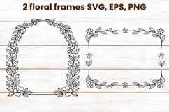 Floral frame SVG design | Flower summer frame clipart Product Image 1