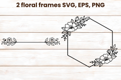 Floral frame SVG design | Flower summer frame clipart Product Image 1
