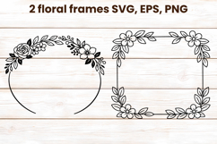Floral frame SVG design | Flower summer frame clipart Product Image 1