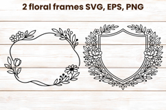 Floral frame SVG design | Flower summer frame clipart Product Image 1