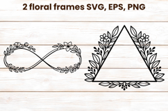 Floral frame SVG design | Flower summer frame clipart Product Image 1