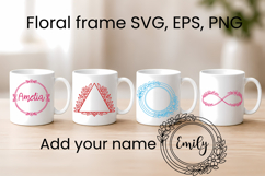 Floral frame SVG bundle | Add your name flower frame SVG Product Image 7