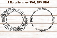 Floral frame SVG design | Flower summer frame clipart Product Image 1
