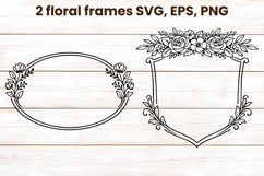 Floral frame SVG design | Flower summer frame clipart Product Image 1