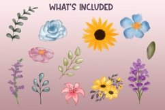Floral Watercolor Bundle| 12 Digital Watercolor Flowers |PNG Product Image 2