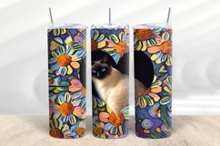 Cat Heart Tumbler Wrap Sublimation | 20oz Skinny Tumbler Product Image 2