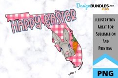 Sublimation Happy Easter State - Florida - Rabbit Product Image 1