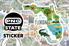 Florida Sticker PNG SVG | State Outline Decal File | Product Image 1