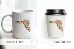 Floral Florida map sublimation / clipart - png file Product Image 2