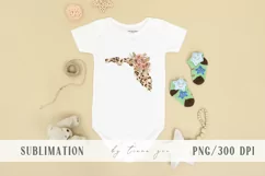 Floral Florida map sublimation / clipart - png file Product Image 3
