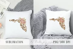 Floral Florida map sublimation / clipart - png file Product Image 4