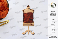 Wooden Floss Bobbins Laser Cut. Thread Holder SVG Product Image 1