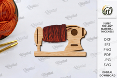 Wooden Floss Bobbins Laser Cut. Thread Holder SVG Product Image 1