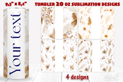 Floral tumbler 20 oz tumbler wrap add name Boho flowers PNG Product Image 1